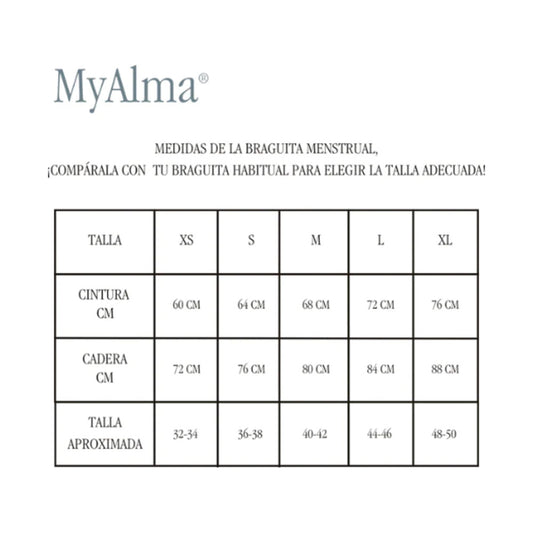 MYALMA BRAGUITA MENSTRUAL NEGRO TALLA L