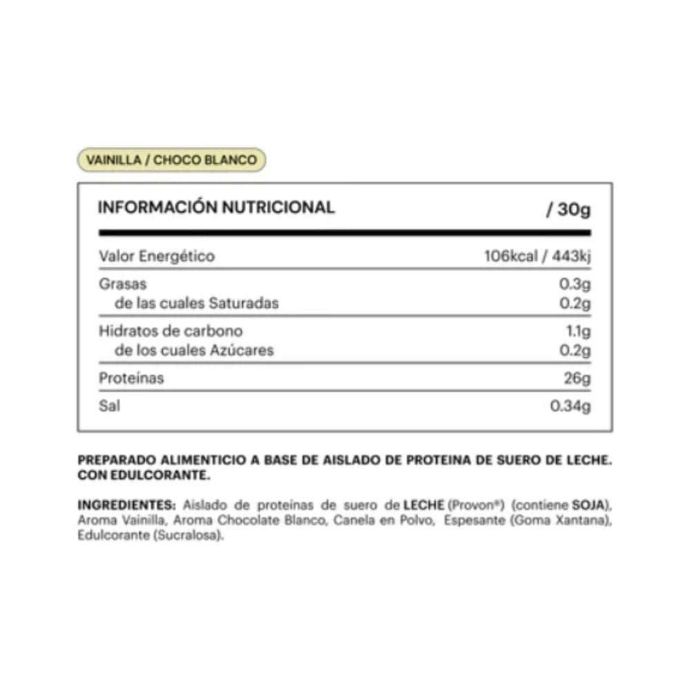 BELEVELS ISOLATED PROTEIN VAINILLA/CHOCO BLANCO 750 GR