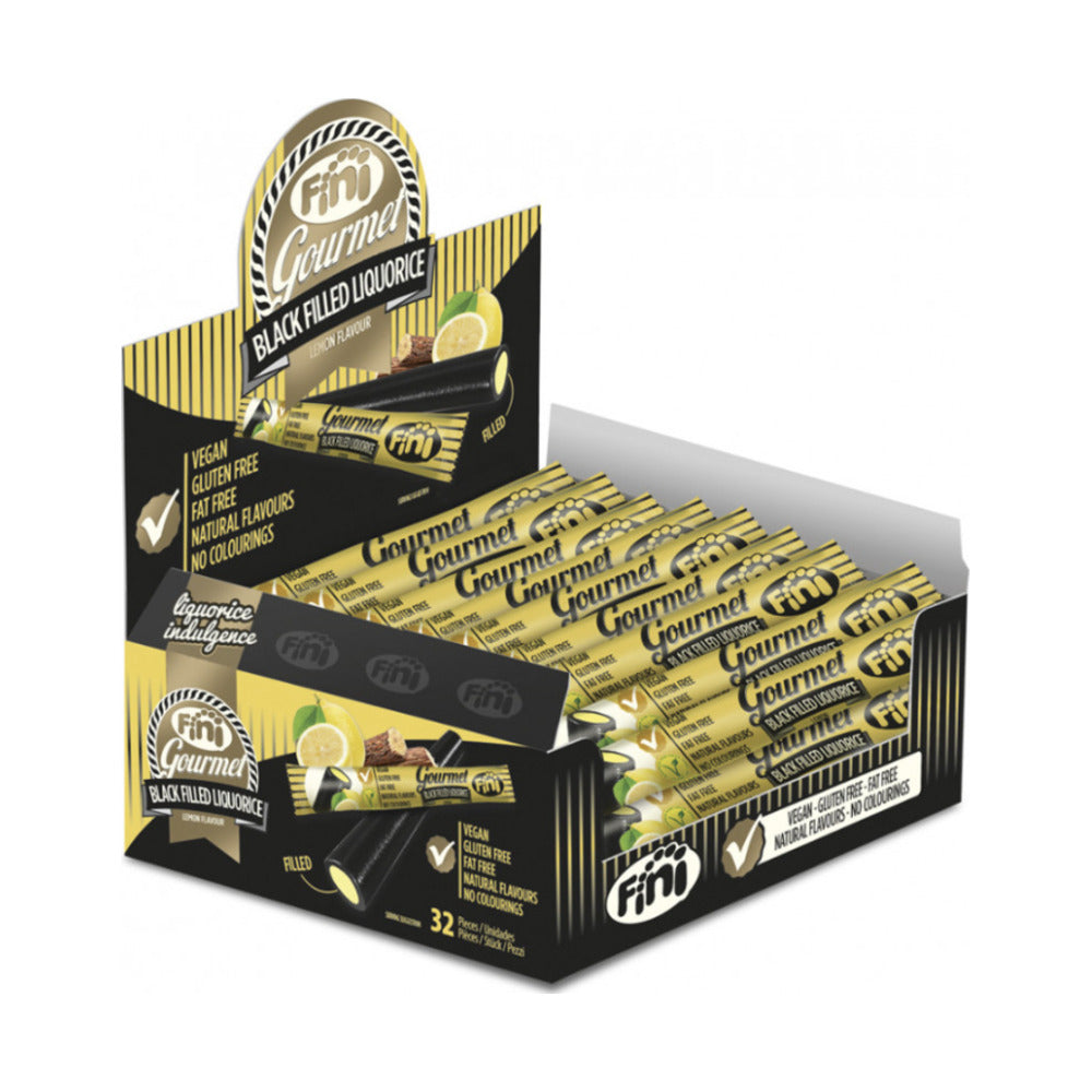 FINI REGALIZ BLACK LIQUORICE RELLENO LIMON BARRA 32 G