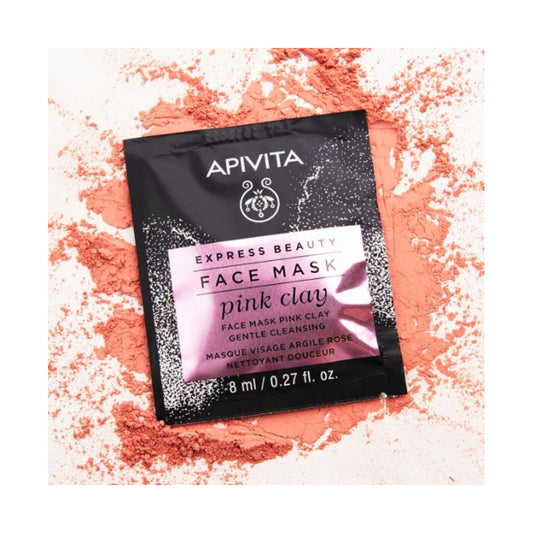 APIVITA MASCARILLA FACIAL EXPRESS BEAUTY LIMPIADOR SUAVE ARCILLA ROSA 2 SACHETS