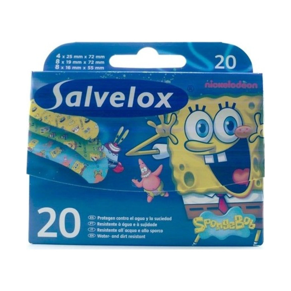 SALVELOX APOSITO ADHESIVO BOB ESPONJA 20 UNIDADES INFANTILES