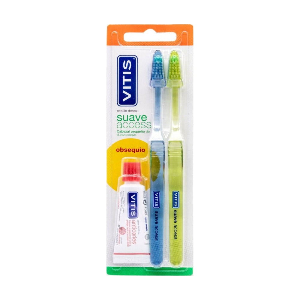 VITIS CEPILLO DENTAL ADULTO SUAVE ACCESS PACK 2 UNIDADES