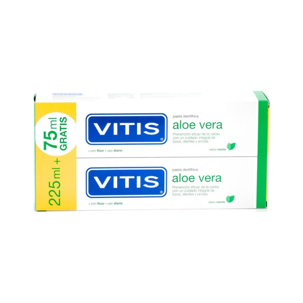 VITIS PASTA DENTIFRICA ALOE VERA SABOR MENTA 2 UNIDADES 150 ML
