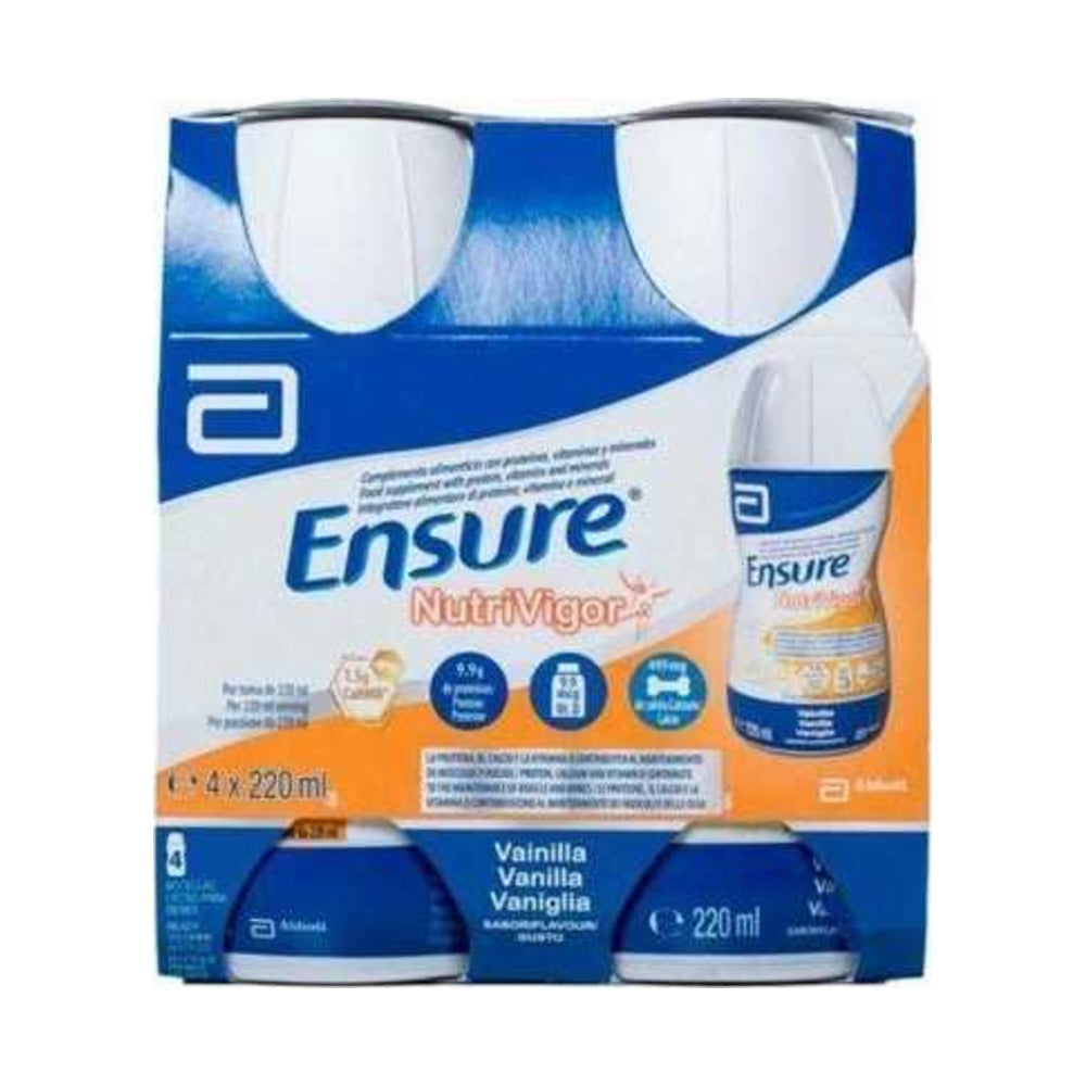 ENSURE NUTRIVIGOR BOTELLA 4 BOTELLA 220 ML SABOR VAINILLA
