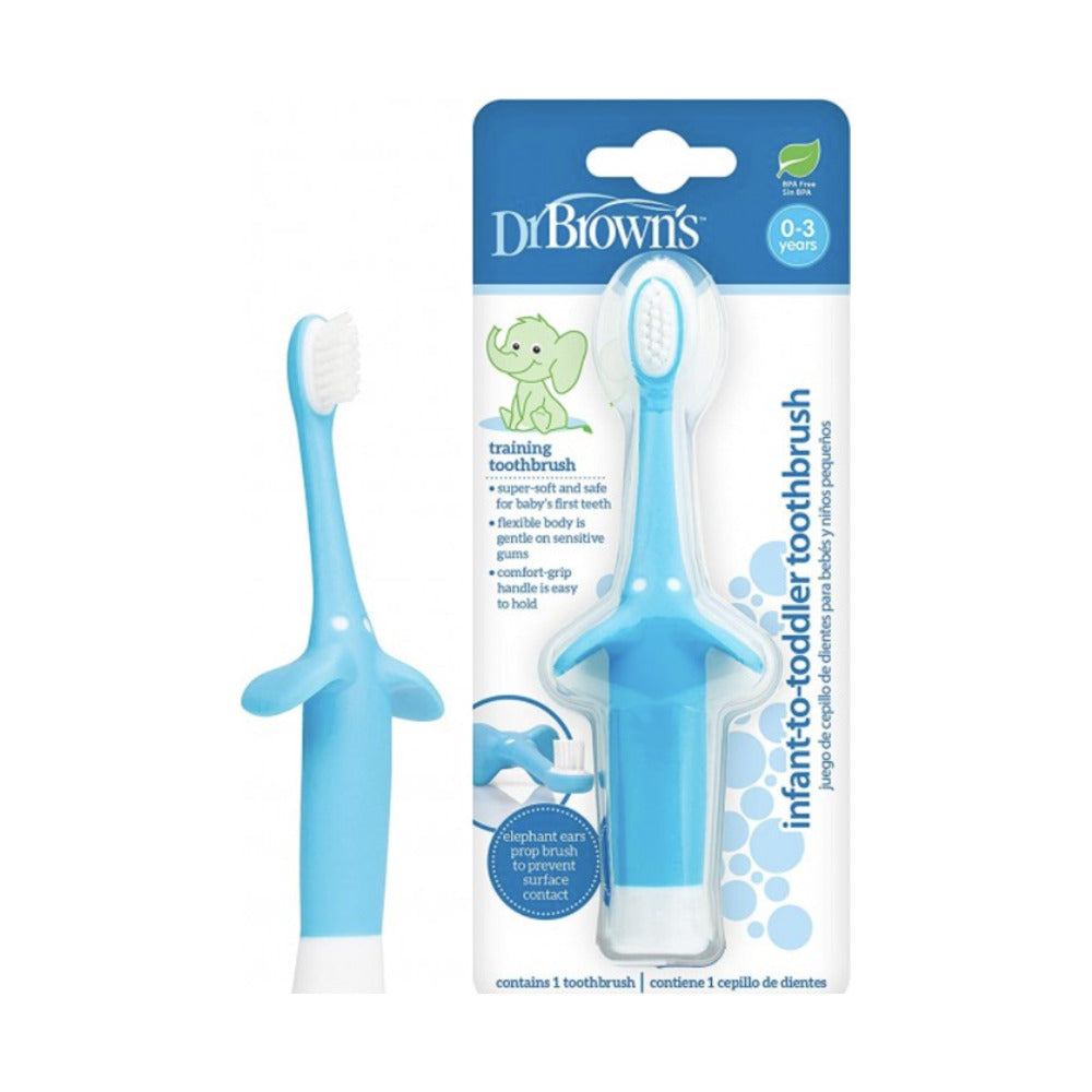 DR BROWN´S CEPILLO DE DIENTES NATURAL FLOW 0-3 MESES 1 UNIDAD COLOR AZUL