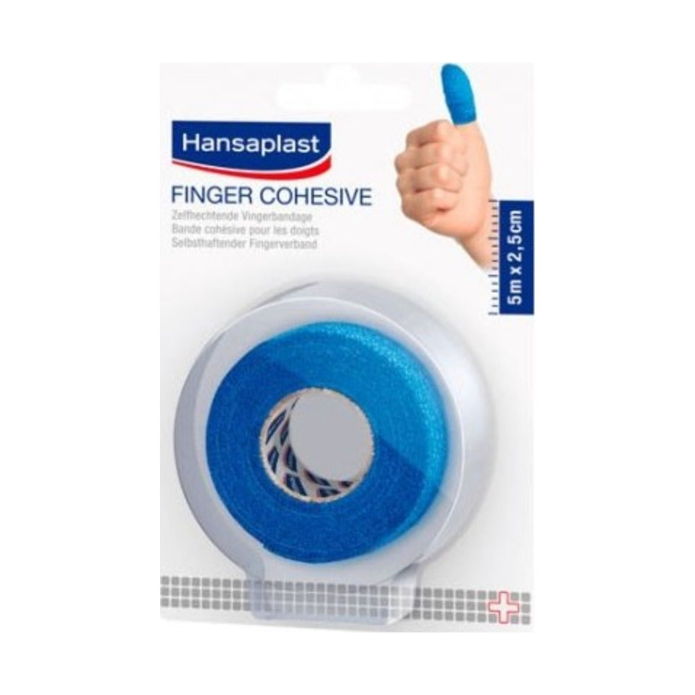 VENDA COHESIVA PARA DEDOS HANSAPLAST 1 UNIDAD 5 M X 2,5 CM COLOR AZUL