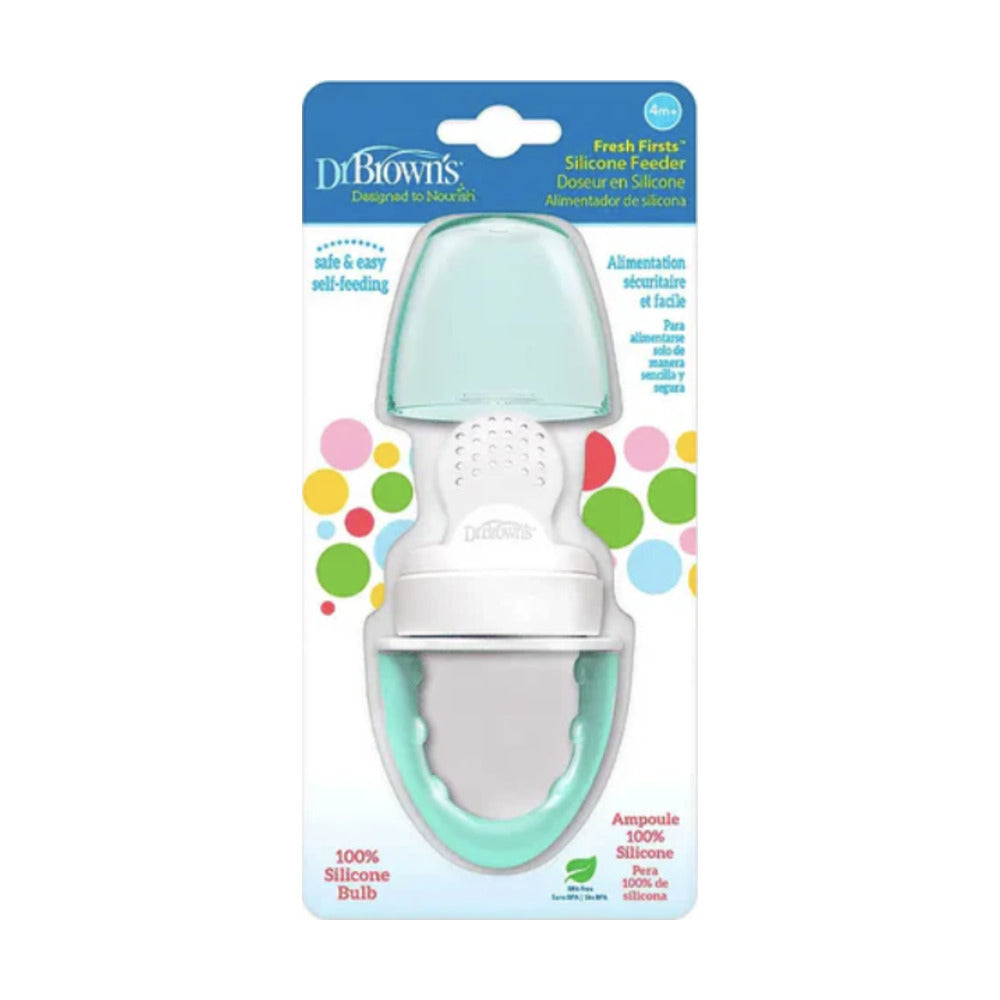 DR. BROWN´S ALIMENTADOR ANTIAHOGO DE SILICONA VERDE 4M+