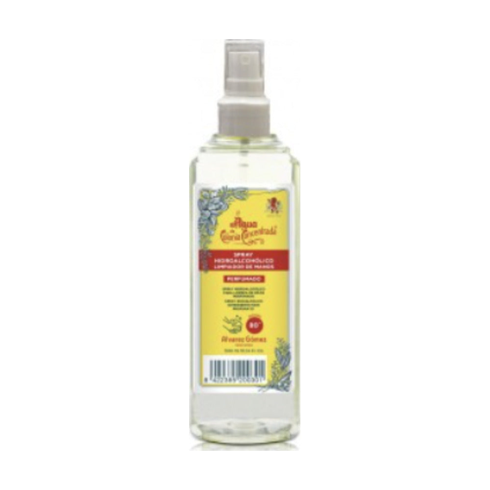 AGUA DE COLONIA CONCENTRADA SPRAY HIDROALCOHOLICO LIMPIADOR DE MANOS PERFUMADO 1 ENVASE 300 ML
