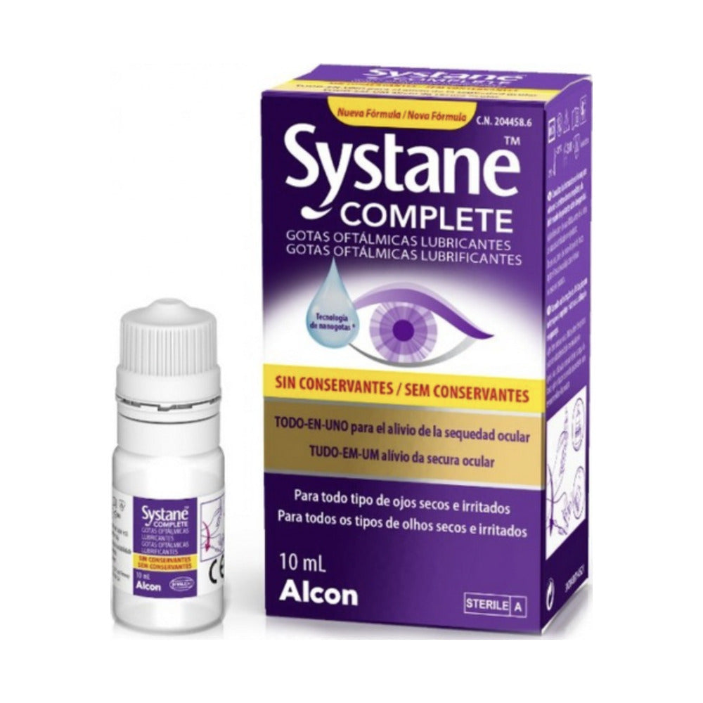SYSTANE COMPLETE GOTAS OFTALMICAS LUBRICANTES SIN CONSERVANTES 1 FRASCO 10 ML