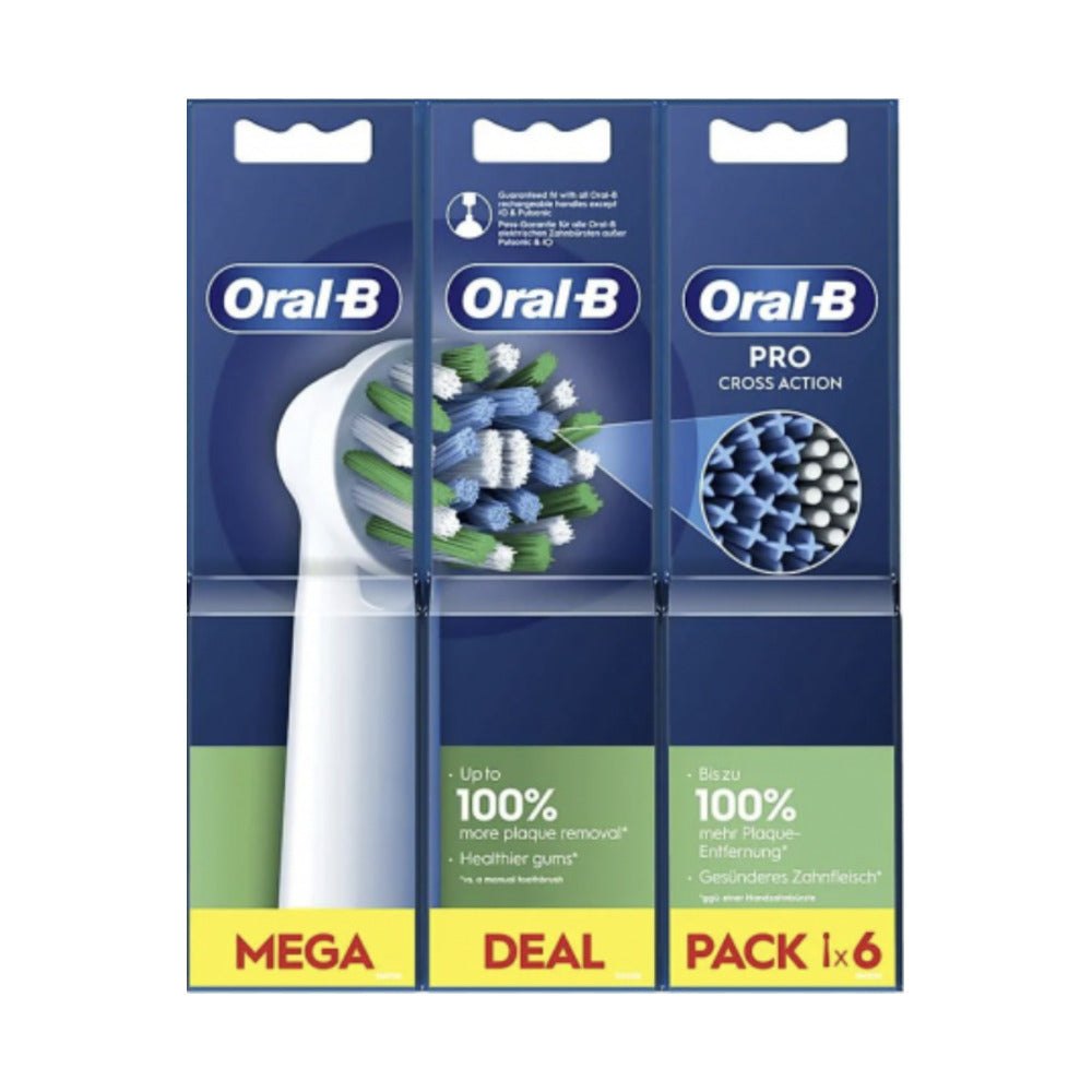 CEPILLO DENTAL ELECTRICO RECAMBIO ORAL-B PRO CROSS ACTION 3 XXL 6 CABEZALES DE RECAMBIO