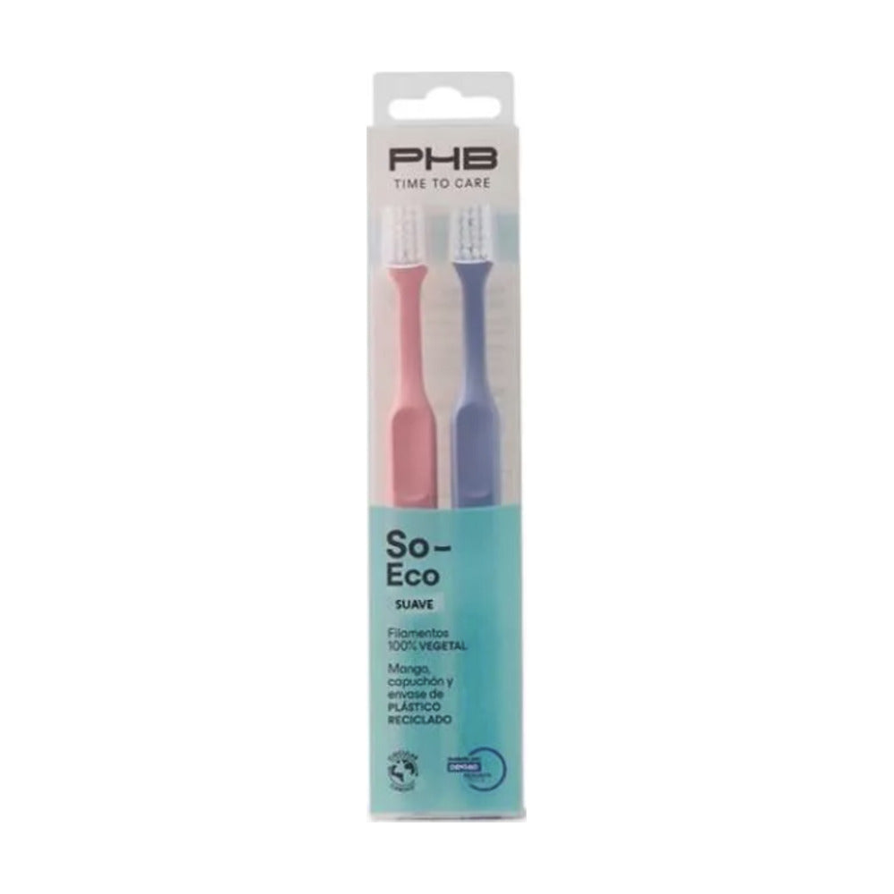 CEPILLO DENTAL ADULTO PHB TIME TO CARE SO ECO 2 UNIDADES SUAVE DUPLO