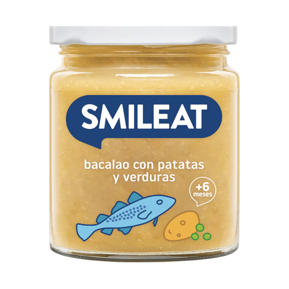 SMILEAT 1 TARRO 230 G SABOR BACALAO CON PATATAS Y VERDURAS