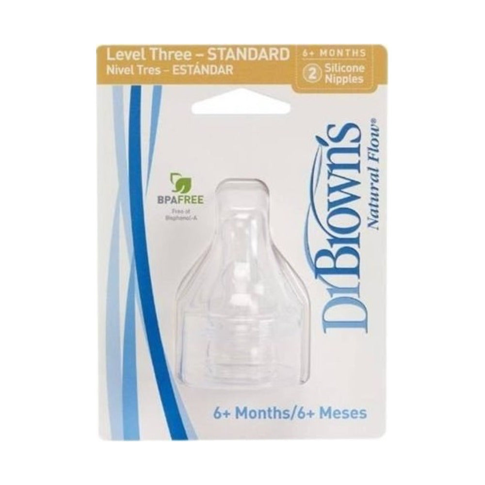DR.BROWN´S TETINA SILICONA BOCA ESTRECHA NIVEL 3 6M+ NATURAL FLOW 2U