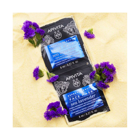 APIVITA MASCARILLA FACIAL EXPRESS BEAUTY HIDRATANTE CON LAVANDA DE MAR 2 SACHETS