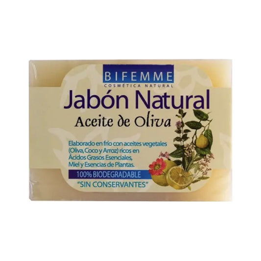 PASTILLA DE JABON NATURAL ACEITE DE OLIVA 100G BIFEMME (YNSADIET)