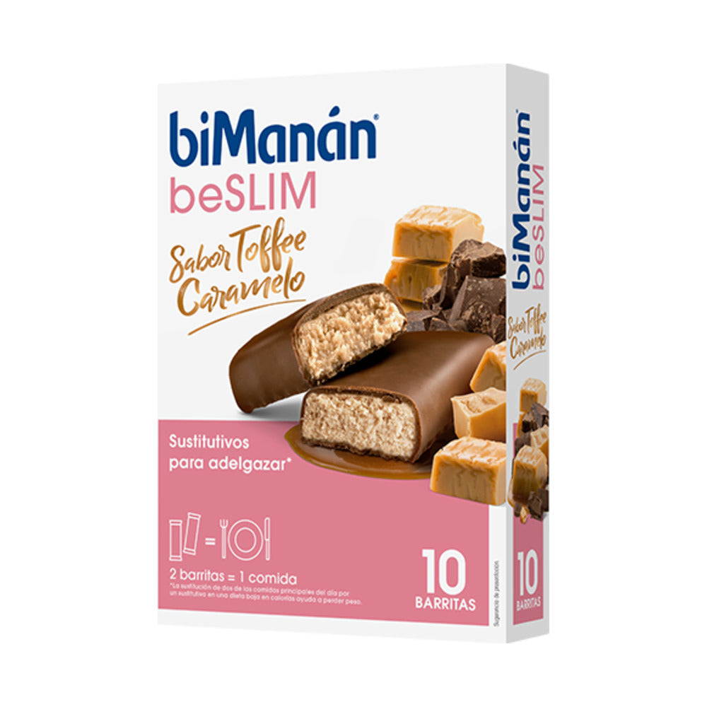 BIMANAN BESLIM SUSTITUTIVO  10 BARRITAS 31 G SABOR TOFFEE CARAMELO