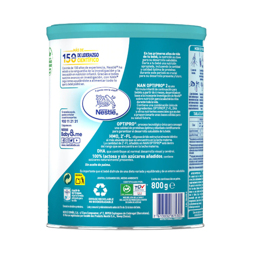 NAN OPTIPRO 2 LECHE DE CONTINUACION 800 G