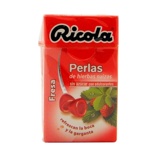RICOLA PERLAS SIN AZUCAR  1 ENVASES 25 G SABOR FRESA
