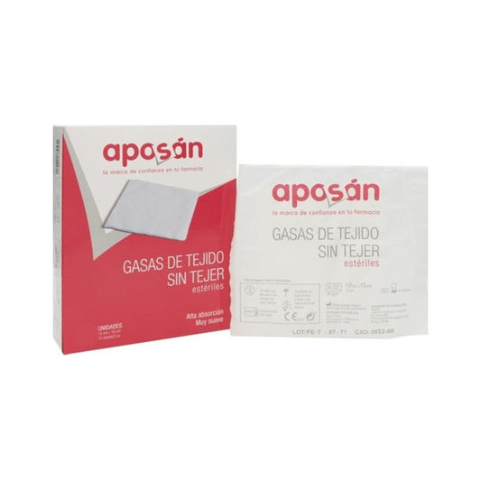 APOSAN GASA ESTERIL TEJIDO SIN TEJER COMPRESAS  10 SOBRES 2 GASAS 10 CM X 10 CM