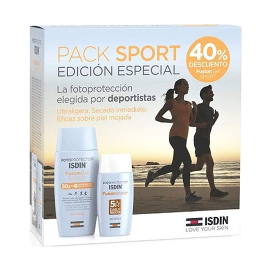 PACK  FOTOPROTECCIÓN  ISDIN FUSION WATER MAGIC +  SPORT GEL  PVP ESPECIAL