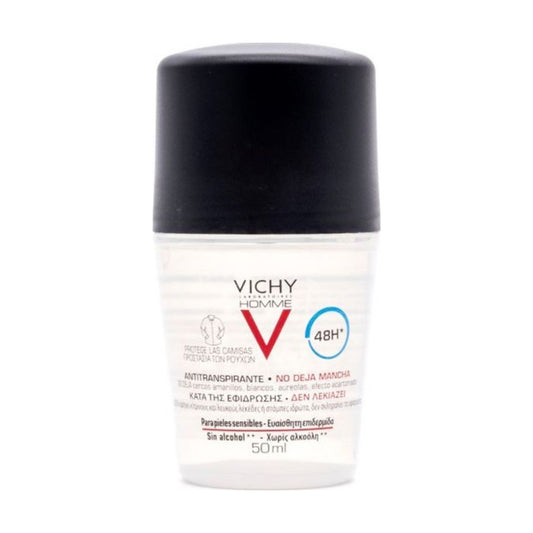 VICHY HOMME DESODORANTE ROLL-ON 48H ANTI-TRANSPIRANTE Y ANTI-MANCHAS