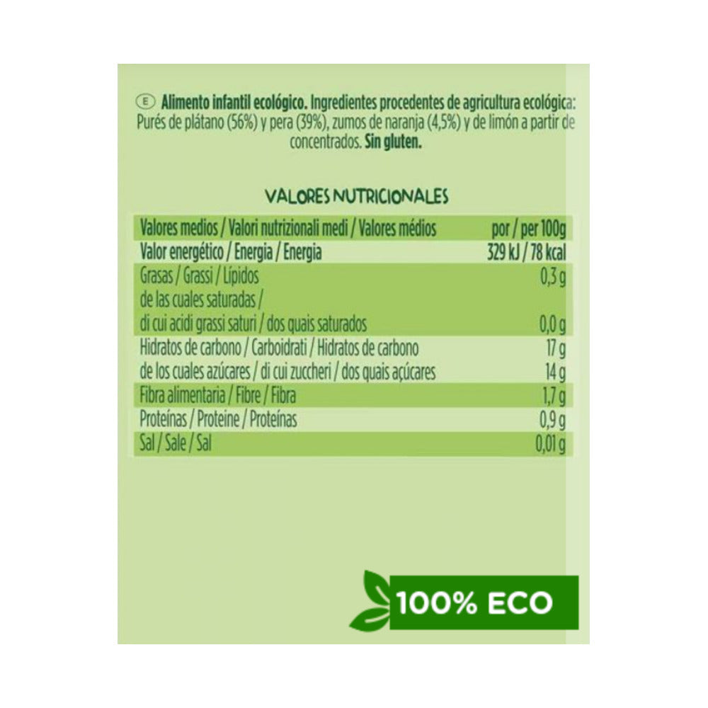 HERO BABY SOLO PLATANO PERA Y NARANJA POUCH 100 GR