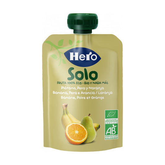 HERO BABY SOLO PLATANO PERA Y NARANJA POUCH 100 GR