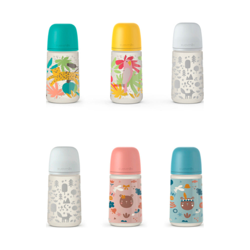 SUAVINEX BIBERON TETINA FISIOLOGICA SILICONA FLUJO MEDIO +3M 270 ML