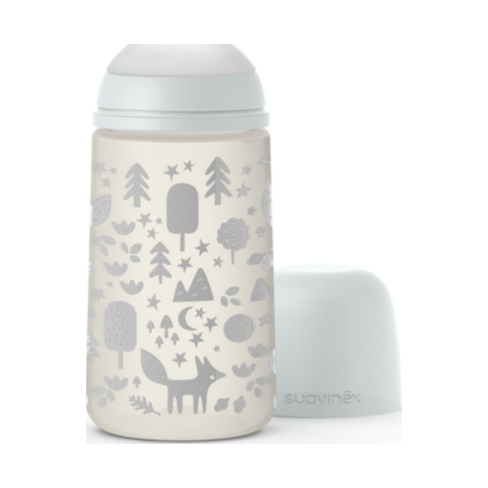 SUAVINEX BIBERON TETINA FISIOLOGICA SILICONA FLUJO MEDIO +3M 270 ML