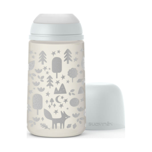 SUAVINEX BIBERON TETINA FISIOLOGICA SILICONA FLUJO MEDIO +3M 270 ML