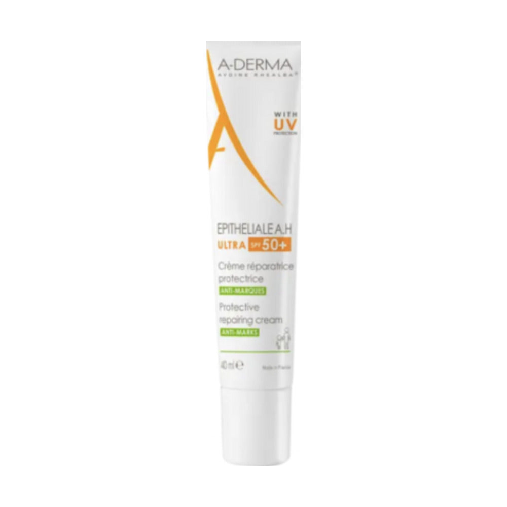 A-DERMA EPITHELIALE AH ULTRA SPF 50+ CREMA REPARADORA Y PROTECTORA ANTIMARCAS 40 ML