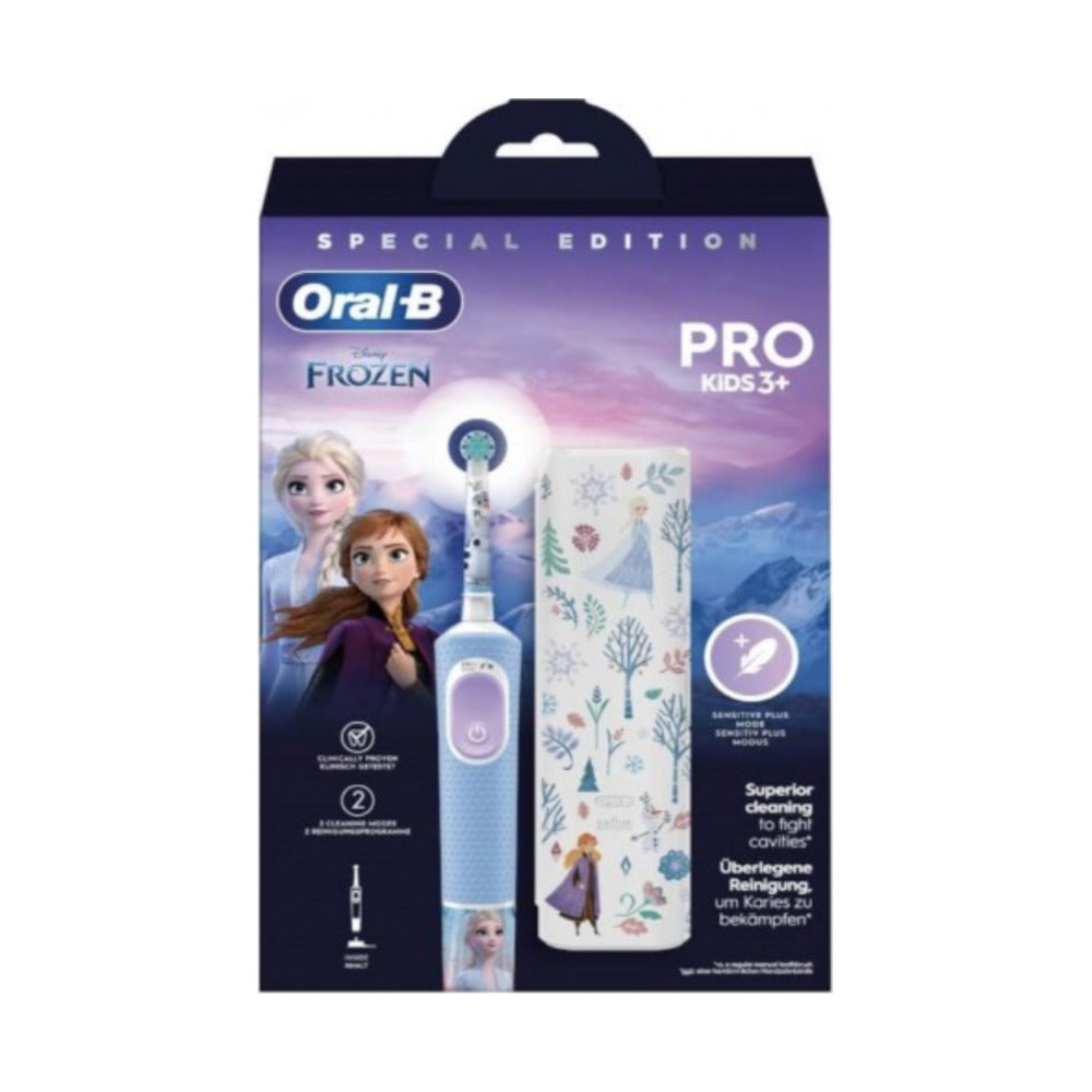 CEPILLO DENTAL ELECTRICO RECARGABLE INFANTIL ORAL-B KIDS FROZEN II CON ESTUCHE DE VIAJE