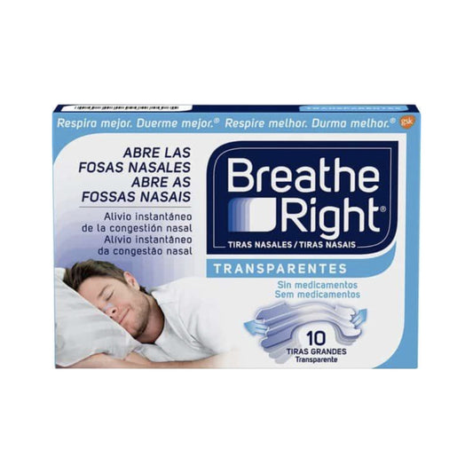 BREATHE RIGHT TRANSPARENTES  10 UNIDADES TALLA GRANDE