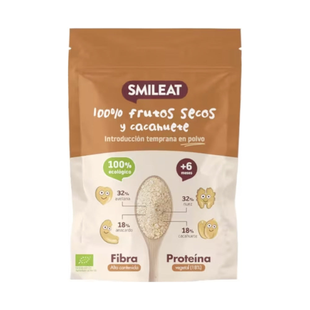 SMILEAT 100% FRUTOS SECOS Y CACAHUETE EN POLVO  1 BOLSA 200 G