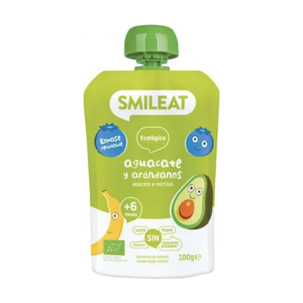 SMILEAT POUCH ECO  1 BOLSA 100 G SABOR AGUACATE Y ARANDANOS