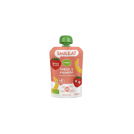 SMILEAT POUCH ECO  1 BOLSA 100 G SABOR FRESA Y PLATANO