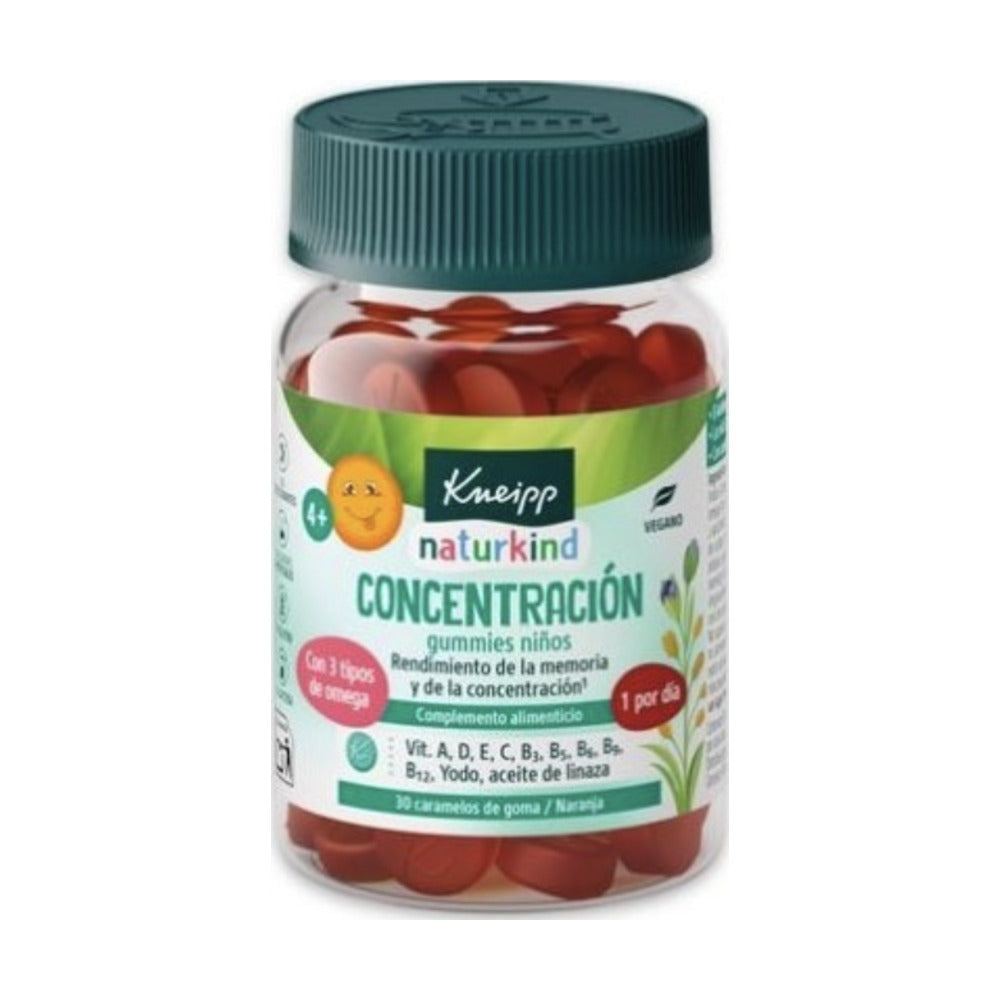 KNEIPP GUMMIES NIÑOS CONCENTRACION  30 CARAMELOS DE GOMA SABOR NARANJA