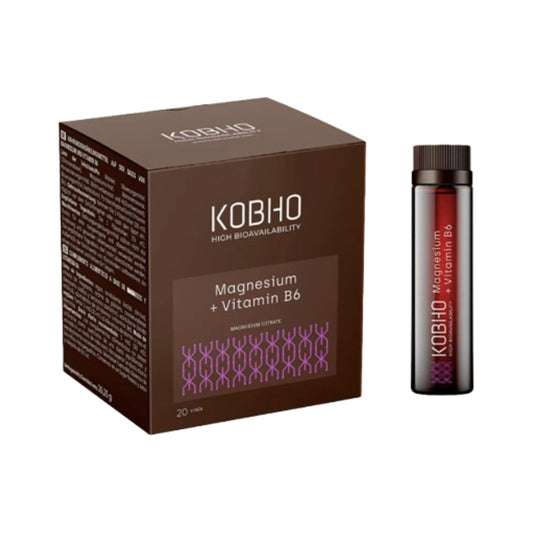 MAGNESIUM + VITAMIN B6 LIQUIDO KOBHO  20 VIALES 25 ML