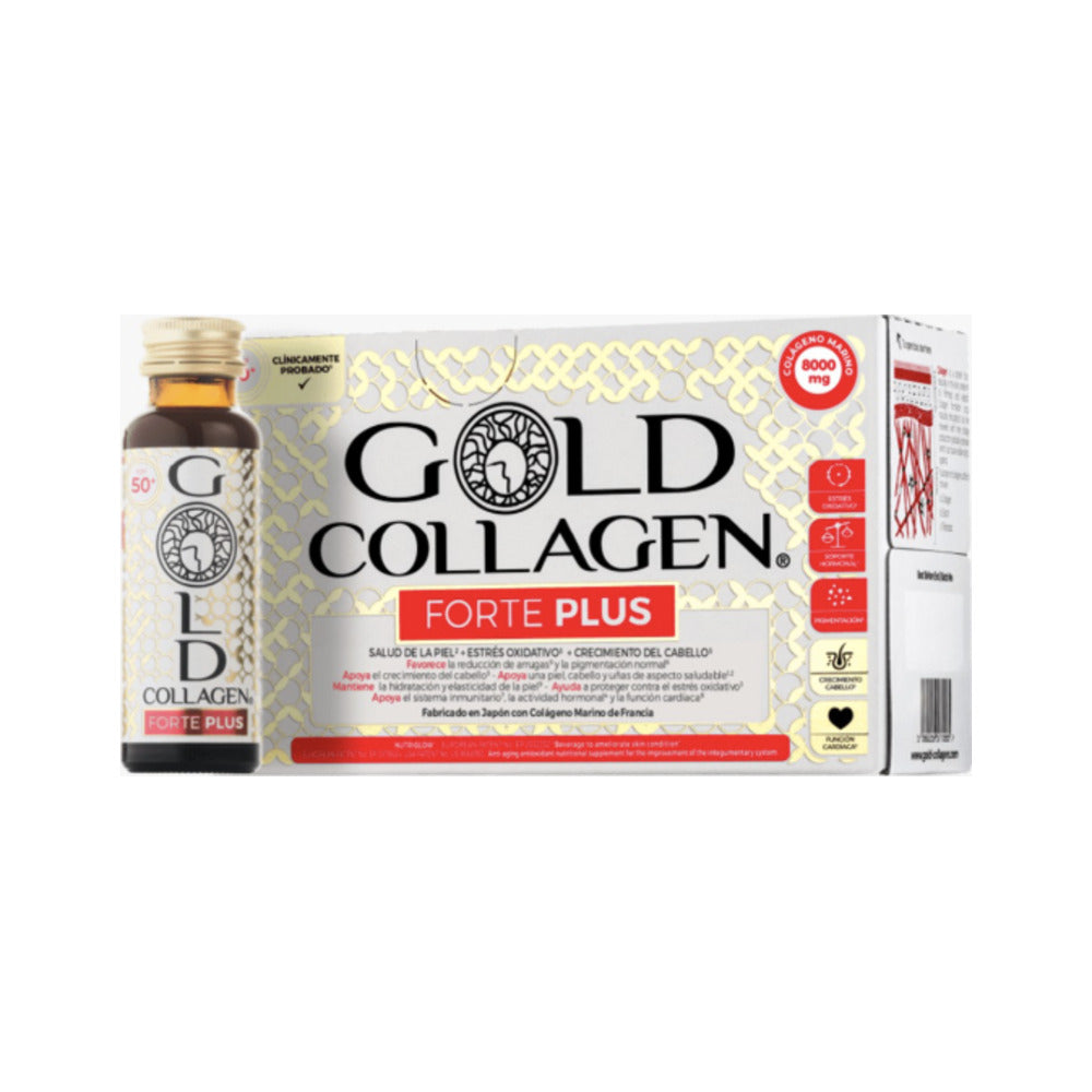 GOLD COLLAGEN FORTE PLUS  10 FRASCOS 50 ML SABOR MELOCOTON Y LICHI
