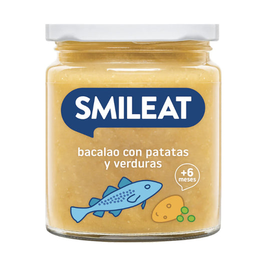 SMILEAT  1 TARRO 230 G SABOR BACALAO CON PATATAS Y VERDURAS