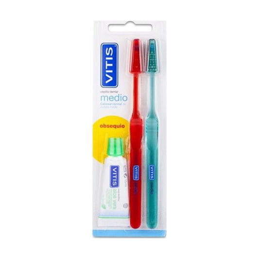 VITIS CEPILLO DENTAL ADULTO MEDIO PACK 2 UNIDADES