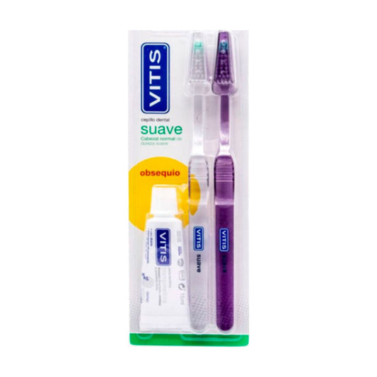 VITIS CEPILLO DENTAL ADULTO SUAVE PACK 2 UNIDADES