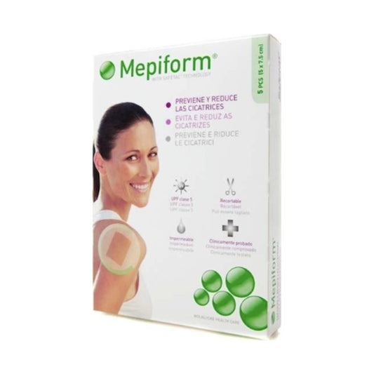 MEPIFORM SILICONA REDUCTOR DE CICATRICES  5 X 7.5 CM 5 U